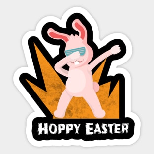 Dabbing Easter Bunny Sticker